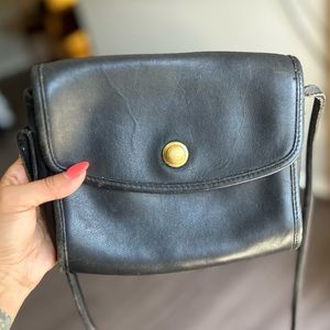 Vintage Coach Shoulder Bag Black Leather